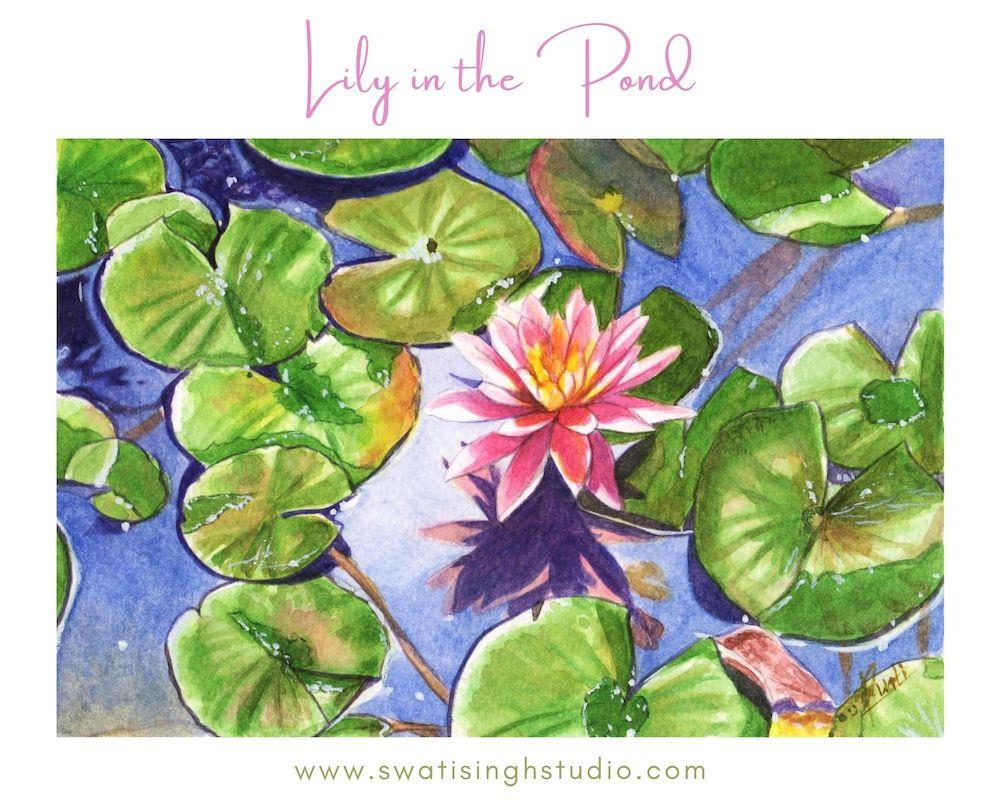 Water Lily In Watercolor Water Lily In Watercolor