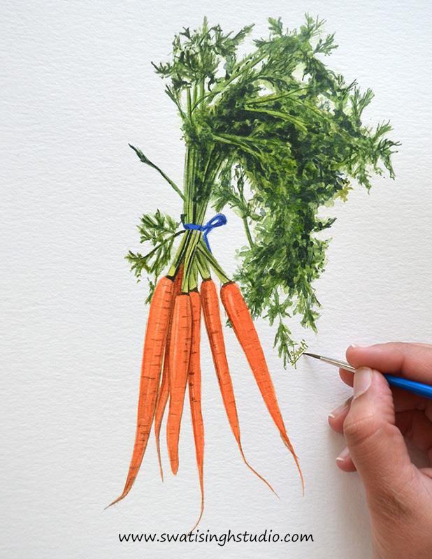 Carrot Cartoon Colour Pencil Sketch · Creative Fabrica
