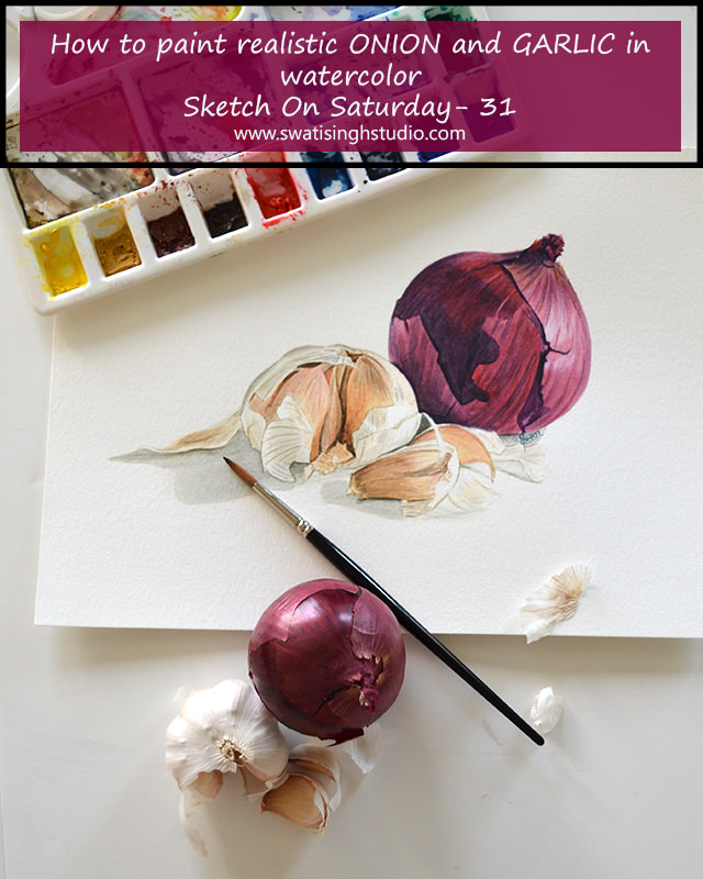 Weekend Art Challenge - Onions and Garlic Artwork!